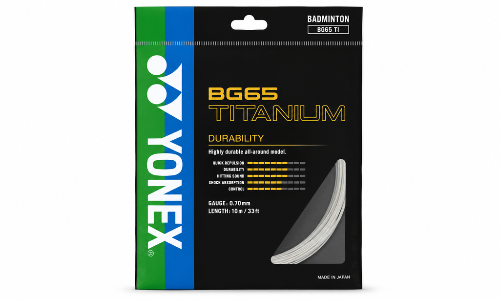 CƯỚC CẦU LÔNG YONEX BG65 TITANIUM SỢI 10 M