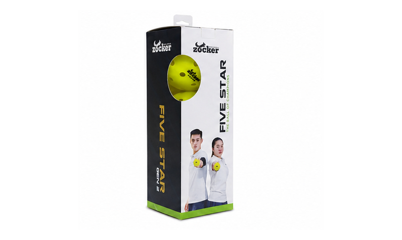 BÓNG PICKLEBALL ZOCKER FIVE STAR HỘP 3 QUẢ 40 LỖ