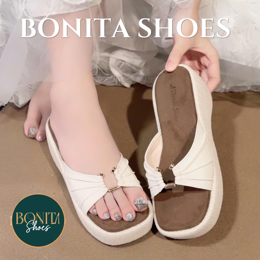 DX416 Dép xuồng nữ Bonita Shoes quai mềm Khoá C cao 6 cm - NS12