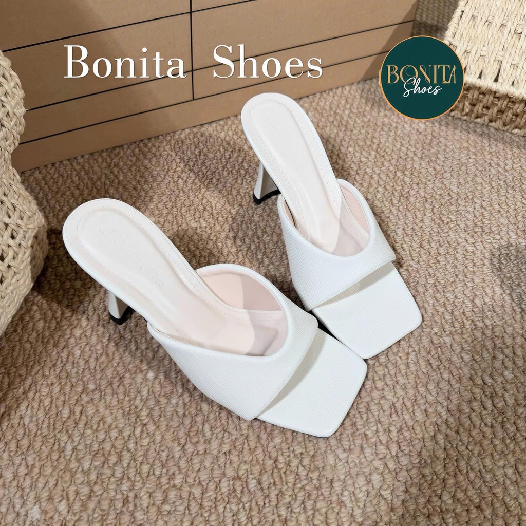G206 Giày cao gót nữ Bonita Shoes mũi vuông gót dẹp cao 8cm - NS1