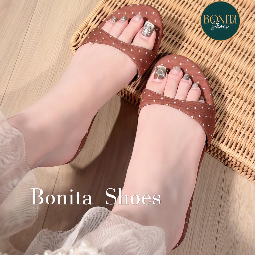 G506 Cao gót nữ Bonita Shoes CHẤM BI quai ngang cao 5cm - NS1