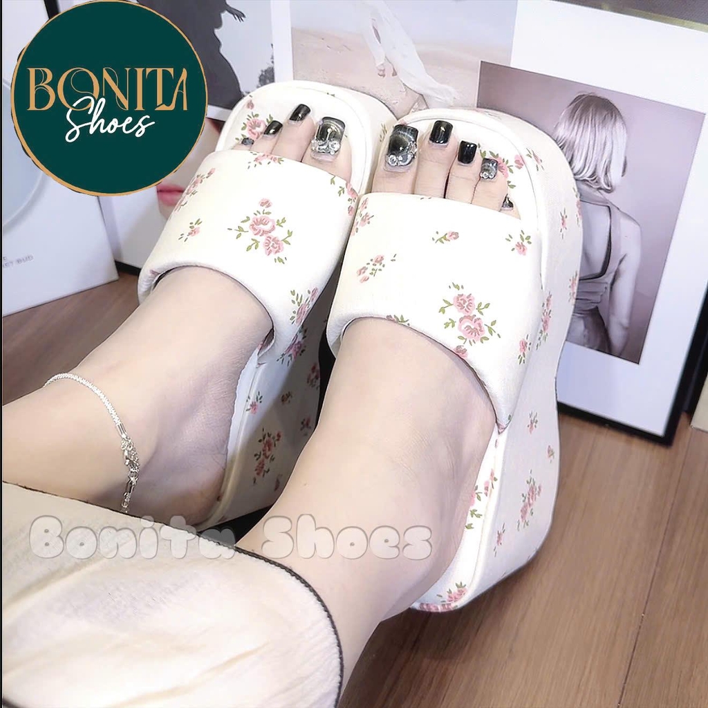 N1 Dép xuồng bánh mì quai ngang M2 mút phồng cao 10 Cm DéP Nữ Shoes