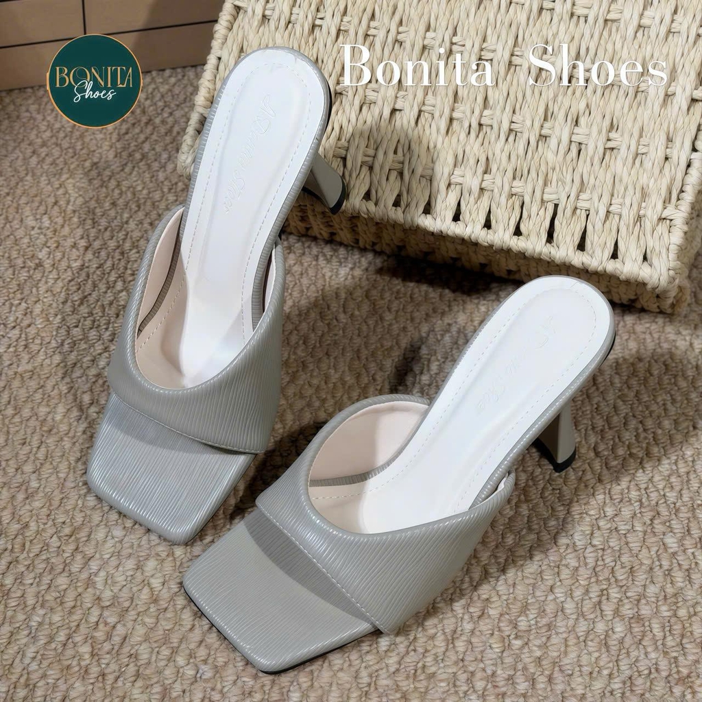 G206 Giày cao gót nữ Bonita Shoes mũi vuông gót dẹp cao 8cm - NS1