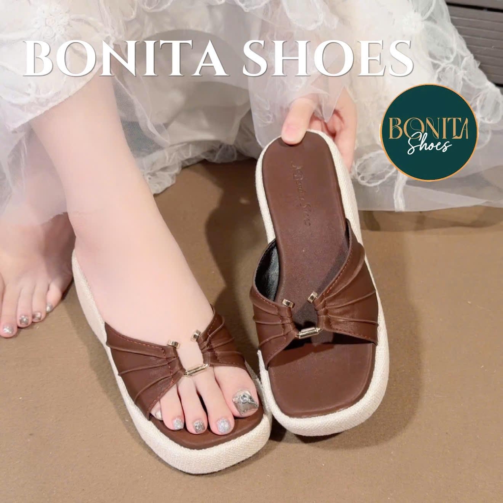 DX416 Dép xuồng nữ Bonita Shoes quai mềm Khoá C cao 6 cm - NS12