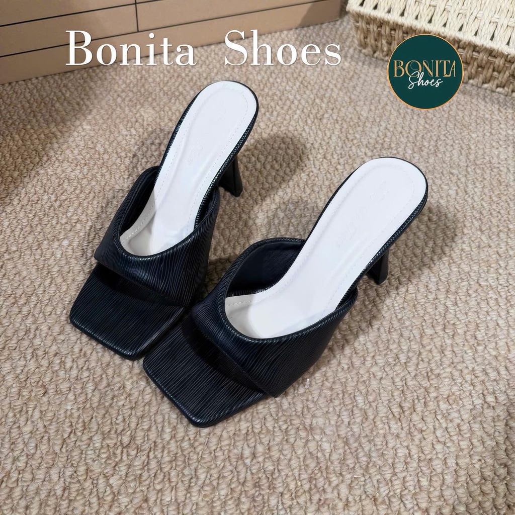 G206 Giày cao gót nữ Bonita Shoes mũi vuông gót dẹp cao 8cm - NS1