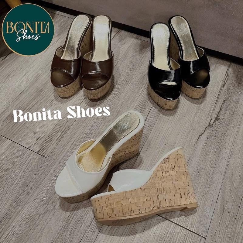 BM164 Dép xuồng nữ Bonita Shoes đế màu gỗ quai da mềm sang xịn cao 11 cm ( FORM Nhỏ ) - NS12