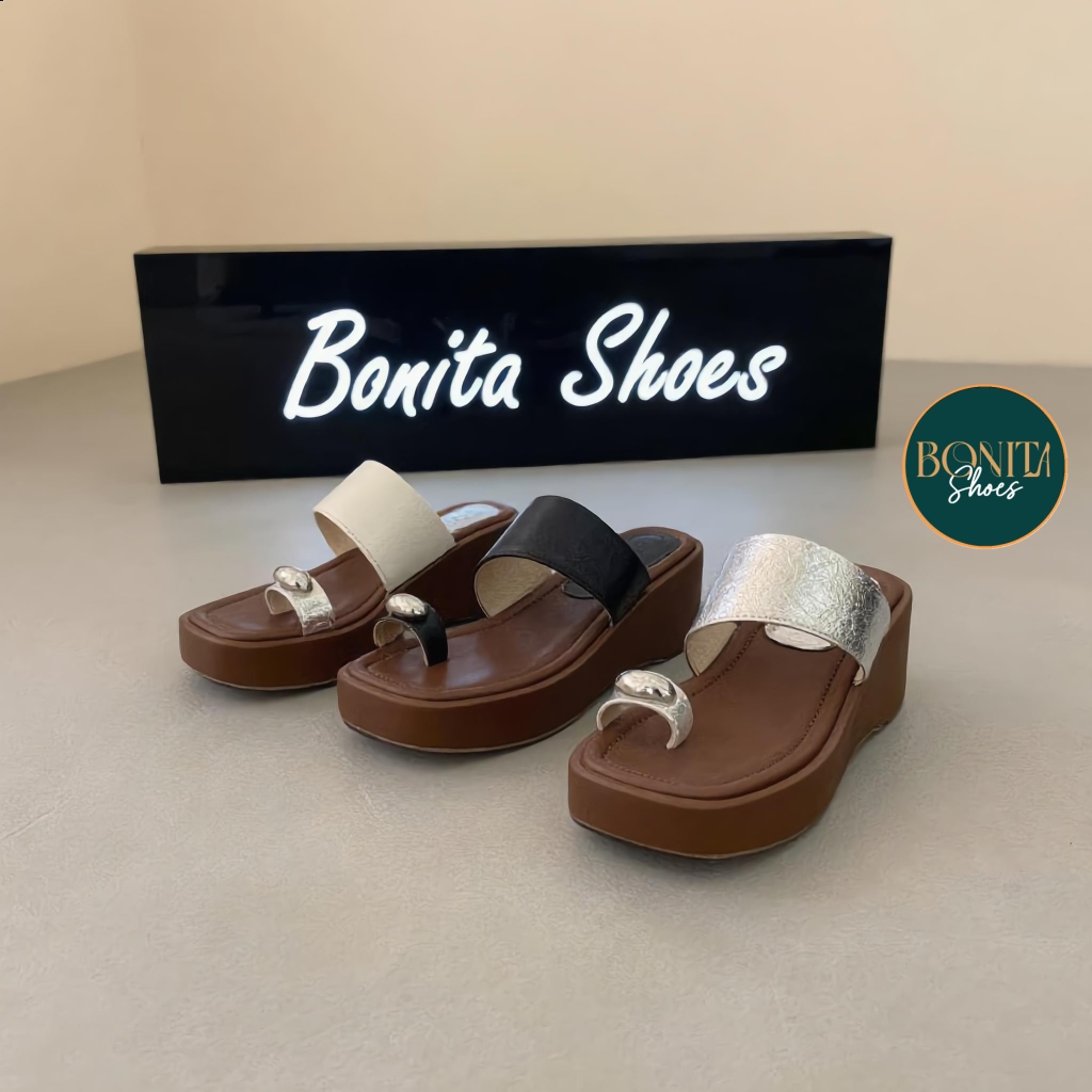 D806 Dép xuồng nữ Bonita Shoes quai ngang xỏ ngón đính ngọc (FORM RỘNG) - NS12