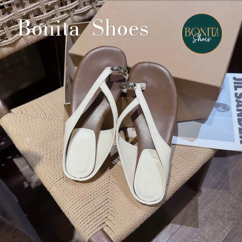 D530 Dép bệt nữ Bonita Shoes quai dây mảnh xỏ ngón khóa vàng - NS1