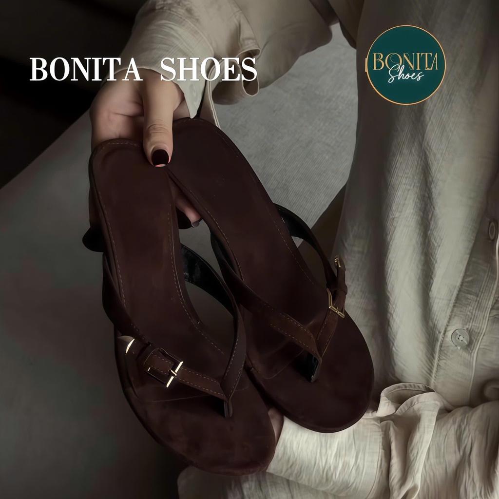 G501 Cao gót nữ Bonita Shoes quai Kẹp KHÓA gài cao 7cm - NS1