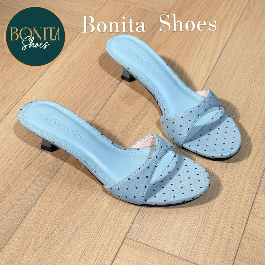 G506 Cao gót nữ Bonita Shoes CHẤM BI quai ngang cao 5cm - NS1