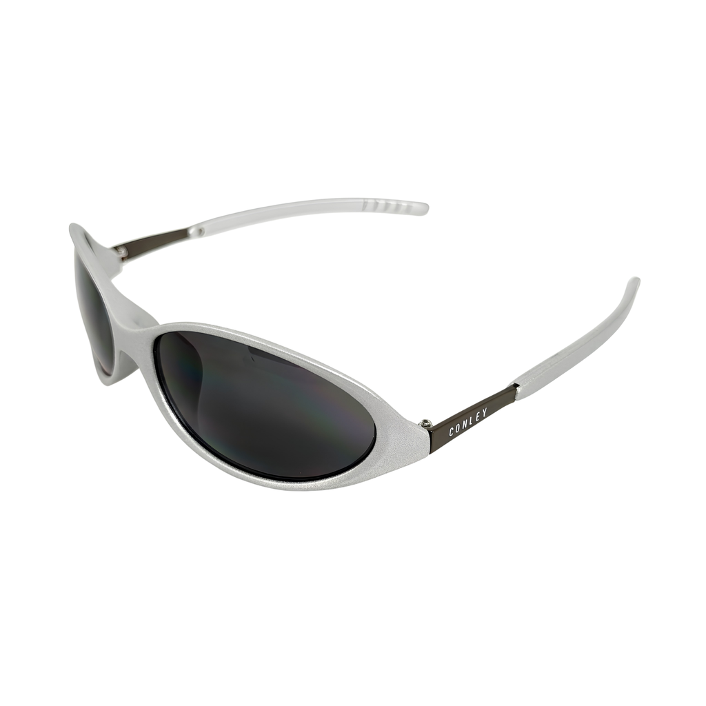 Kính Mát Oval Ôm Mặt Bạc Ánh Kim - Kính Râm CONLEY Nam Nữ Y2K Cyberpunk CO-0363-B