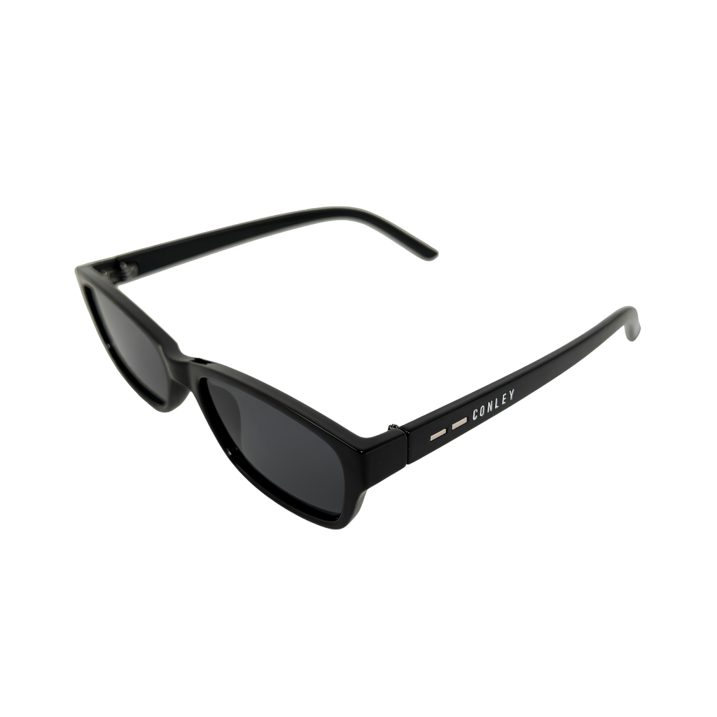 Kính Râm CONLEY Mắt Mèo Oval Gọng Nhựa Đen - Kính Mát Unisex Y2K Geek Chic Cá Tính CO-0365-D