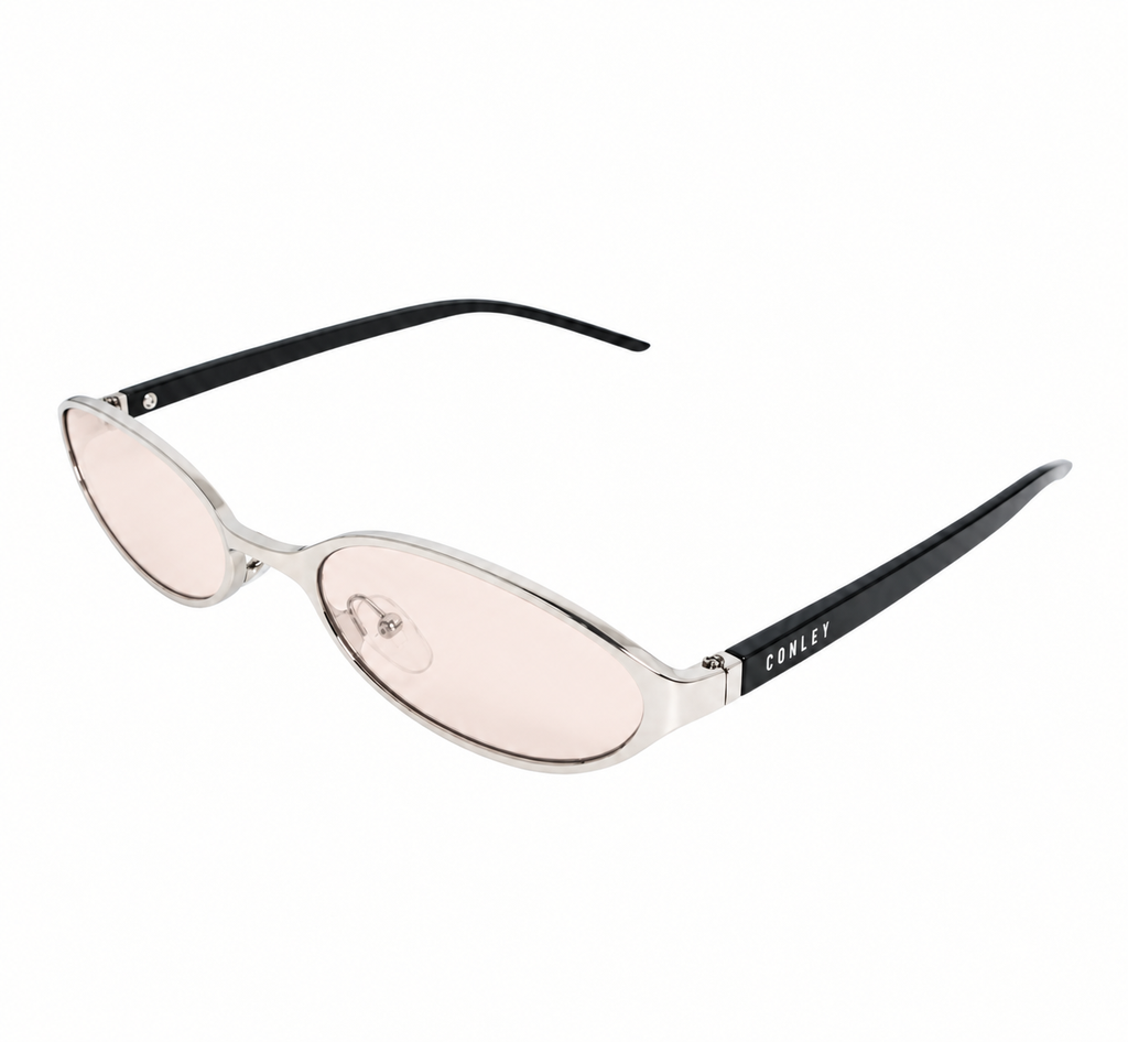 CONLEY Kính Mát Oval Gọng Bạc Nhỏ Tròng Tinted Màu - Kính Mát Unisex Vintage Streetwear CO-0388-B