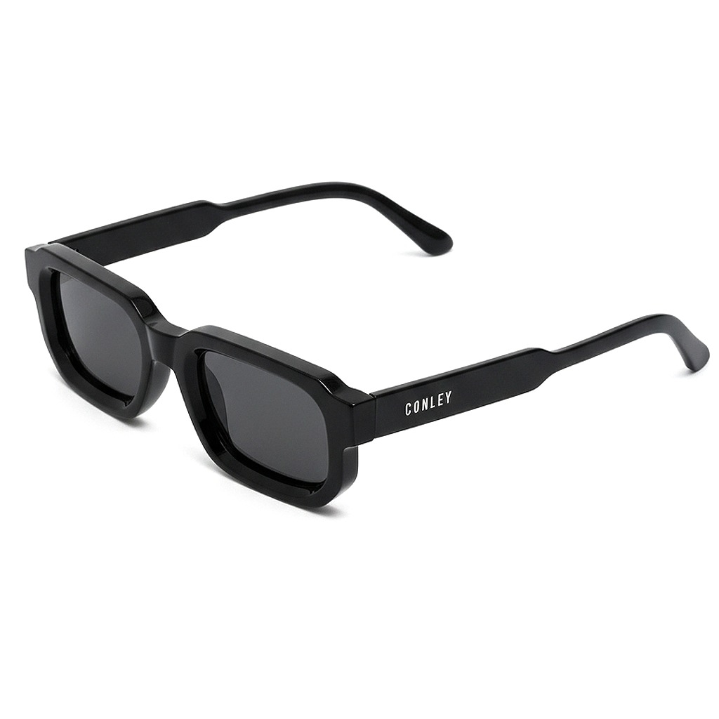 Mắt Kính Râm CONLEY Gọng Vuông Chống Tia UV Acetate Cao Cấp Màu Đen Tròng Đen| CO-0028-D