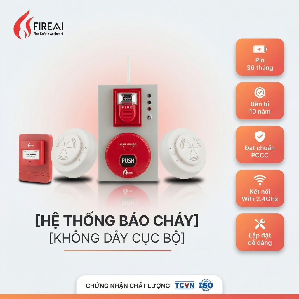 Hê Thống Báo Cháy Không Dây Cục Bộ FIREAI