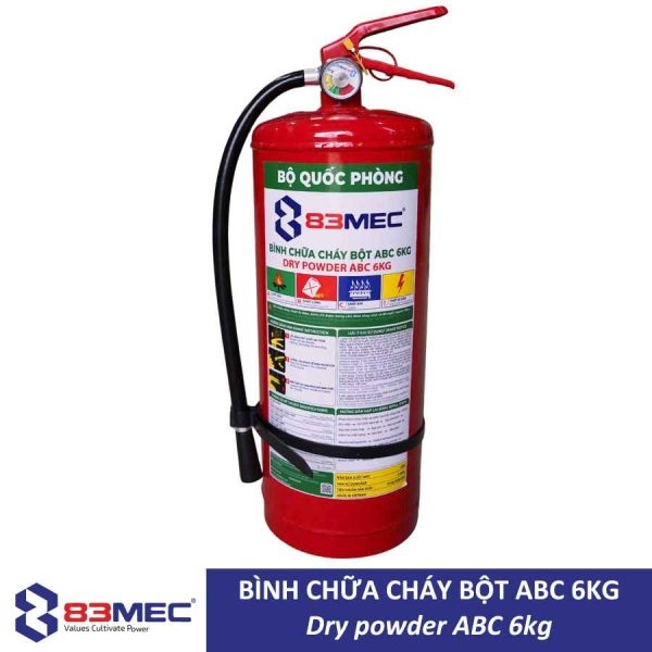 Bình chữa cháy bột ABC 6kg 83MEC – Bộ Quốc Phòng