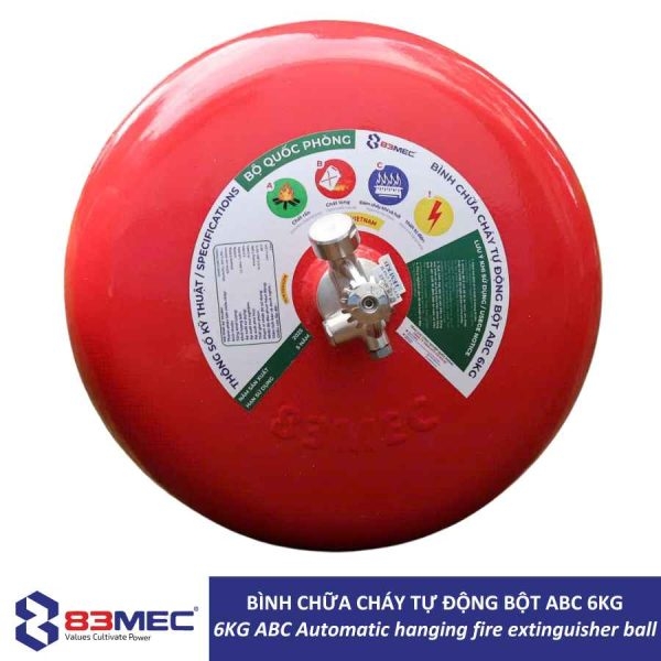 Bình chữa cháy tự động bột ABC 6kg 83MEC – Bộ Quốc Phòng