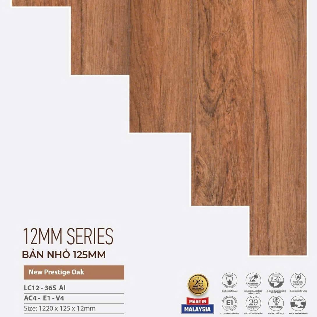 Sàn gỗ Lumicore LC12-36S AI - Nhập khẩu Malaysia