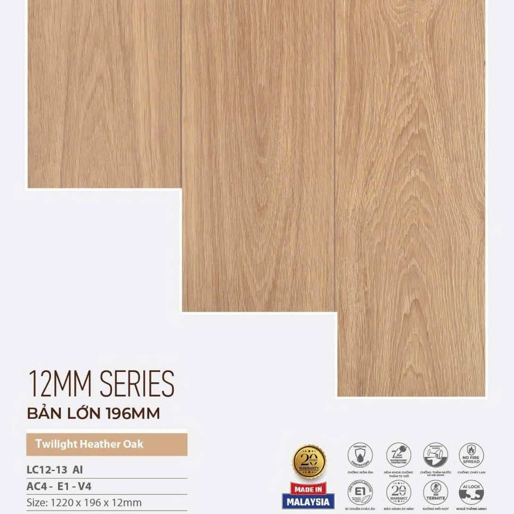 Sàn gỗ Lumicore LC12-13 AI - Nhập khẩu Malaysia
