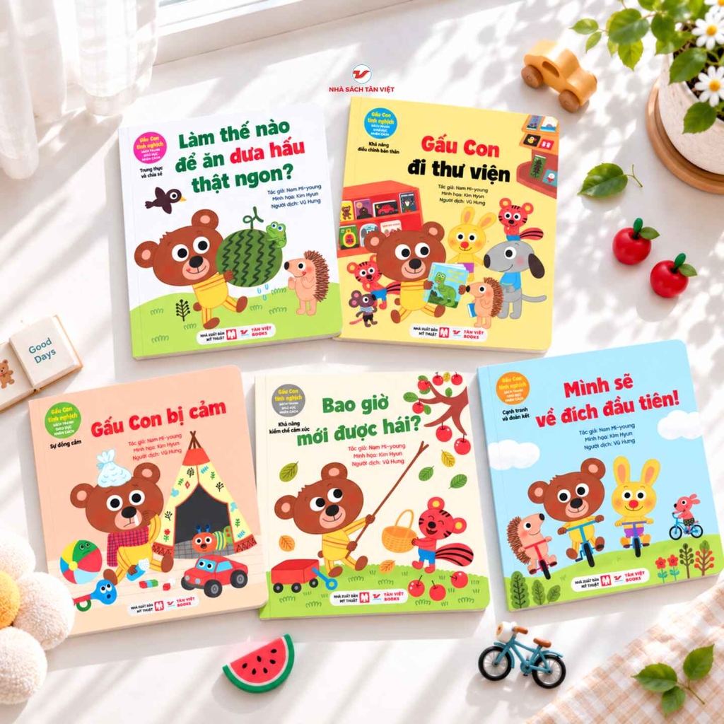 Combo 5 cuốn: Gấu con tinh nghịch - Phiên bản bìa mềm - Truyện tranh giáo dục nhân cách cho trẻ