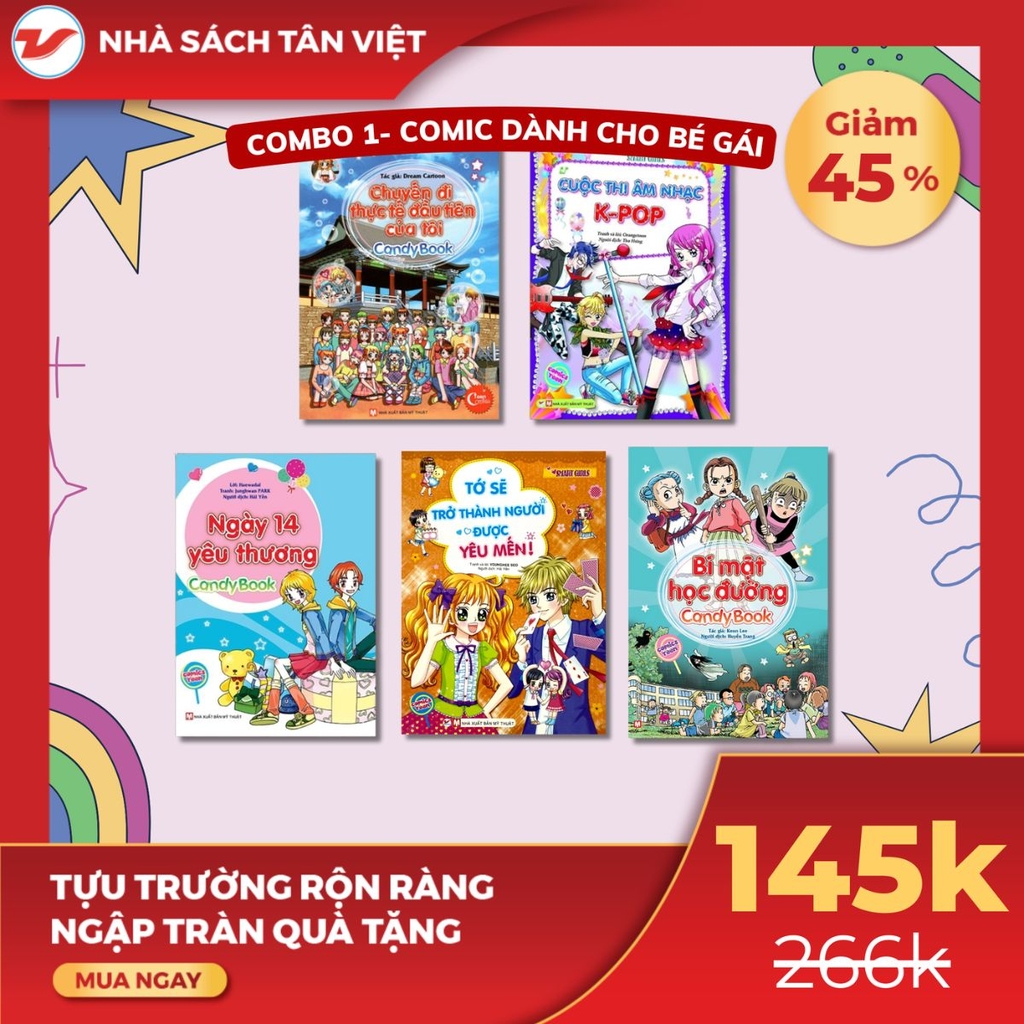 CB07 - Combo 5 Cuốn Comic Dành Cho Bé Gái: 3 Candy Book + 2 Smart Girl