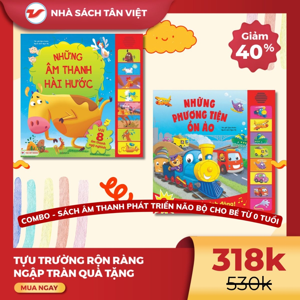 CB35 - Combo Sách Âm Thanh 8 Nút: Những Phương tiện ồn ào + Những âm thanh hài hước