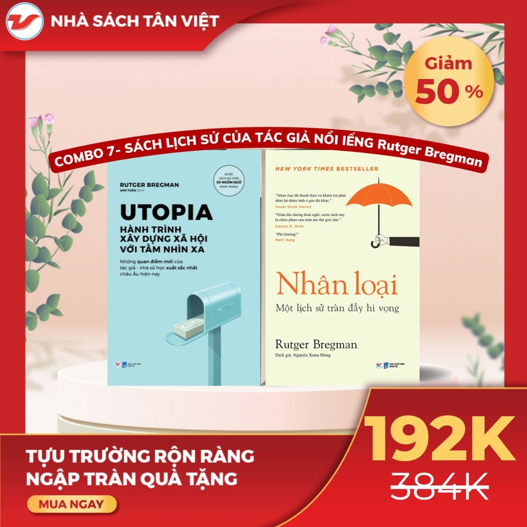 CB17 - Combo 2 cuốn sách lịch sử: Utopia + Nhân loại