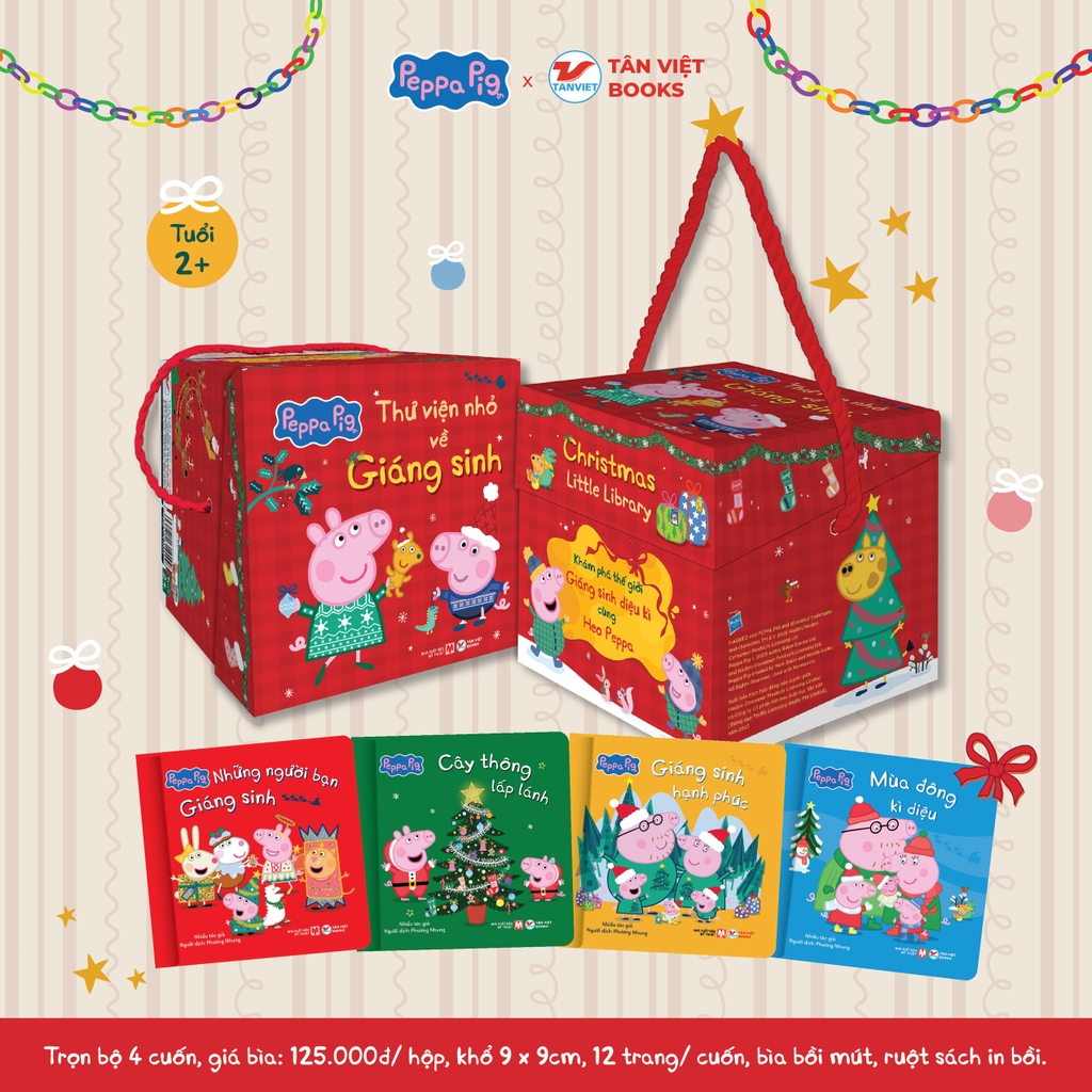 Bộ Hộp Peppa Pig – Thư viện nhỏ về Giáng sinh