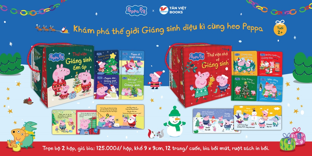 Bộ Hộp Peppa Pig Thư viện Giáng sinh ấm áp