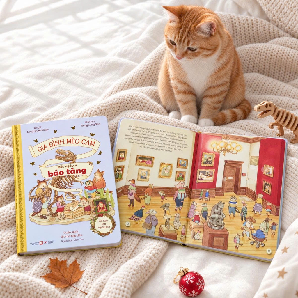 Combo 3 cuốn Gia đình Mèo Cam - Tái bản 2026 - Sách lật mở tương tác - Tân Việt Books