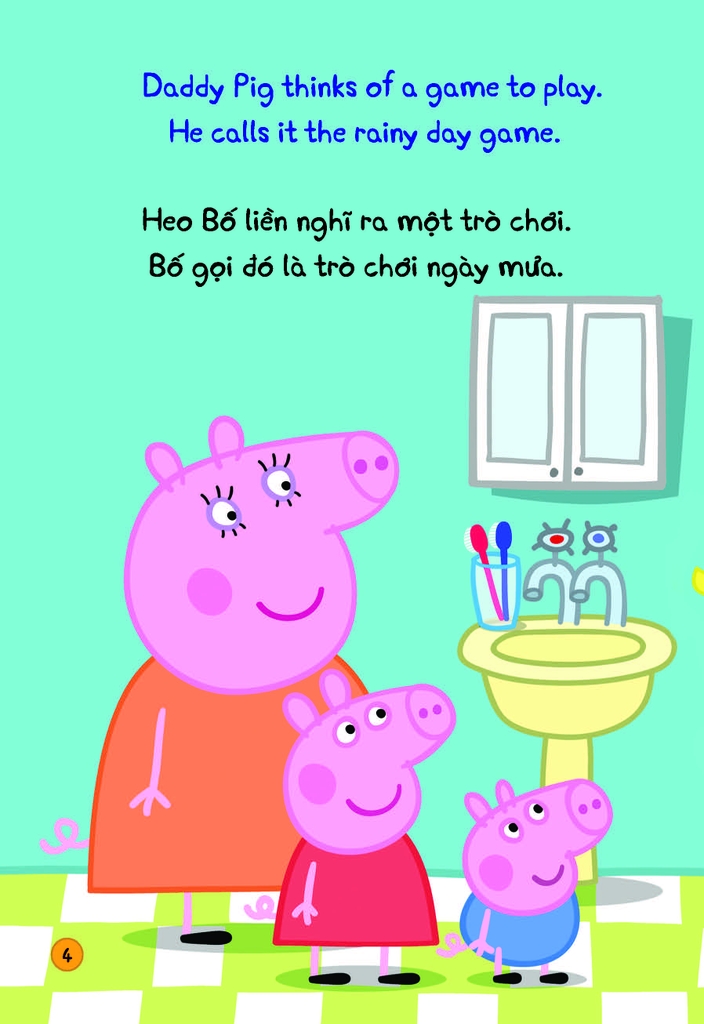 Peppa Pig - Song ngữ Anh - Việt: Cuốn 1: Rainy Day - Một Ngày Mưa