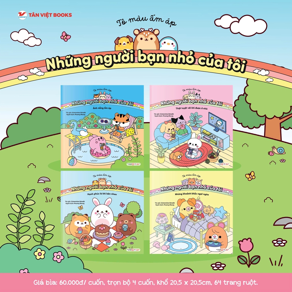 Combo 4 cuốn: Tô màu ấm áp - Những người bạn nhỏ của tôi - Tân Việt Books