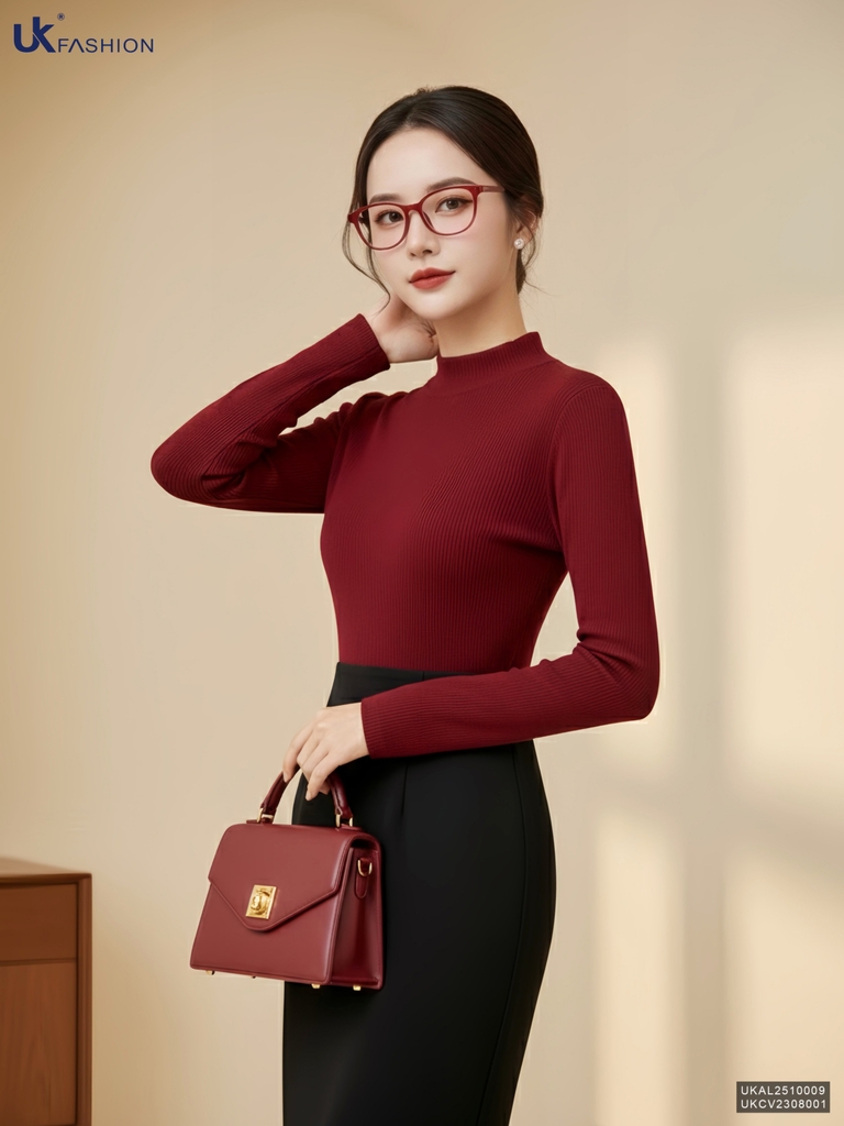 Áo giữ nhiệt len cổ leo ấm áp, đơn giản UKAL2510009