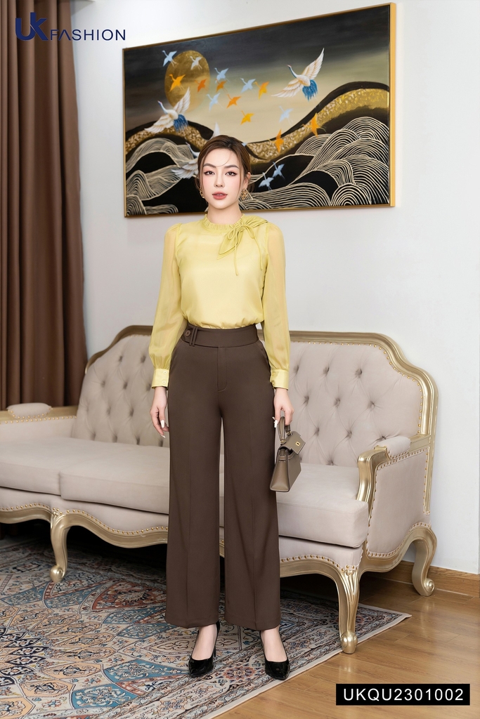 Quần Ống Rộng UK Fashion Che Khuyết Điểm Cực Tốt UKQU2301002