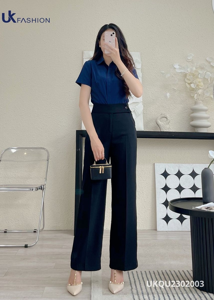 Quần Ống Rộng UK Fashion Trẻ Trung, Thanh Lịch, Hack Dáng UKQU2302003