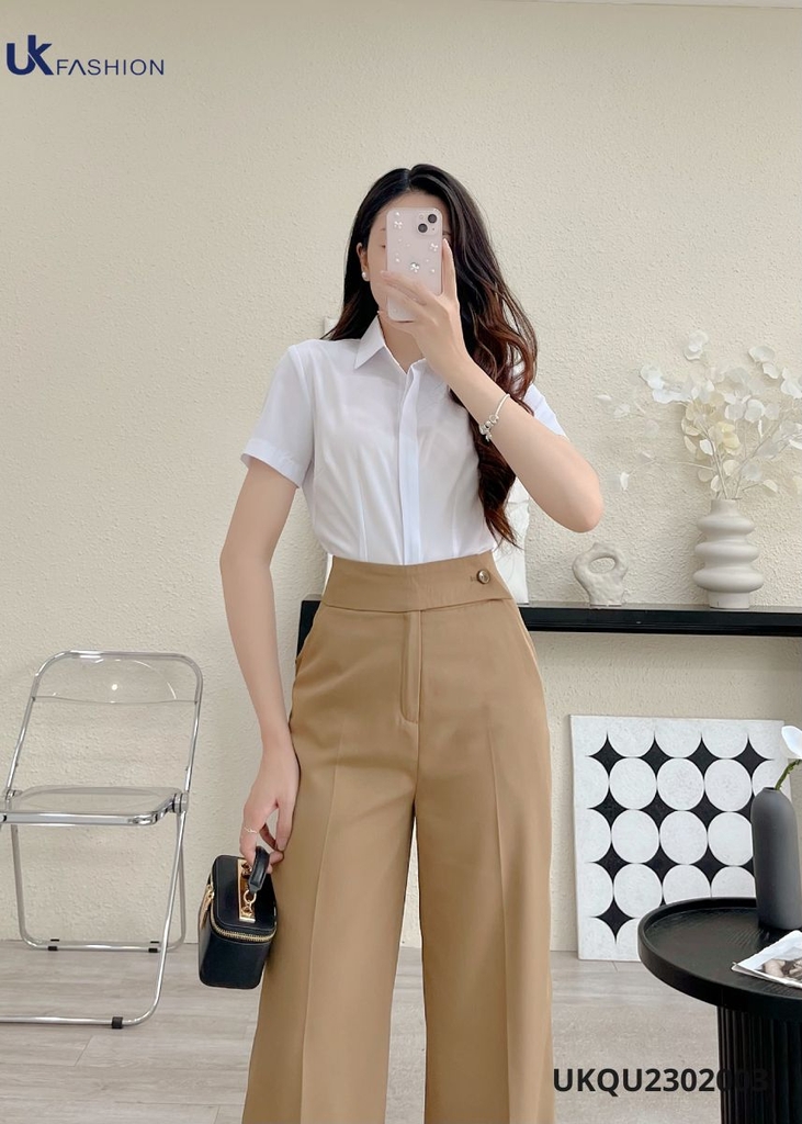 Quần Ống Rộng UK Fashion Trẻ Trung, Thanh Lịch, Hack Dáng UKQU2302003
