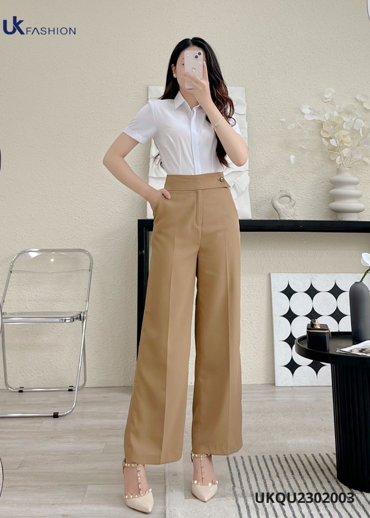 Quần Ống Rộng UK Fashion Trẻ Trung, Thanh Lịch, Hack Dáng UKQU2302003