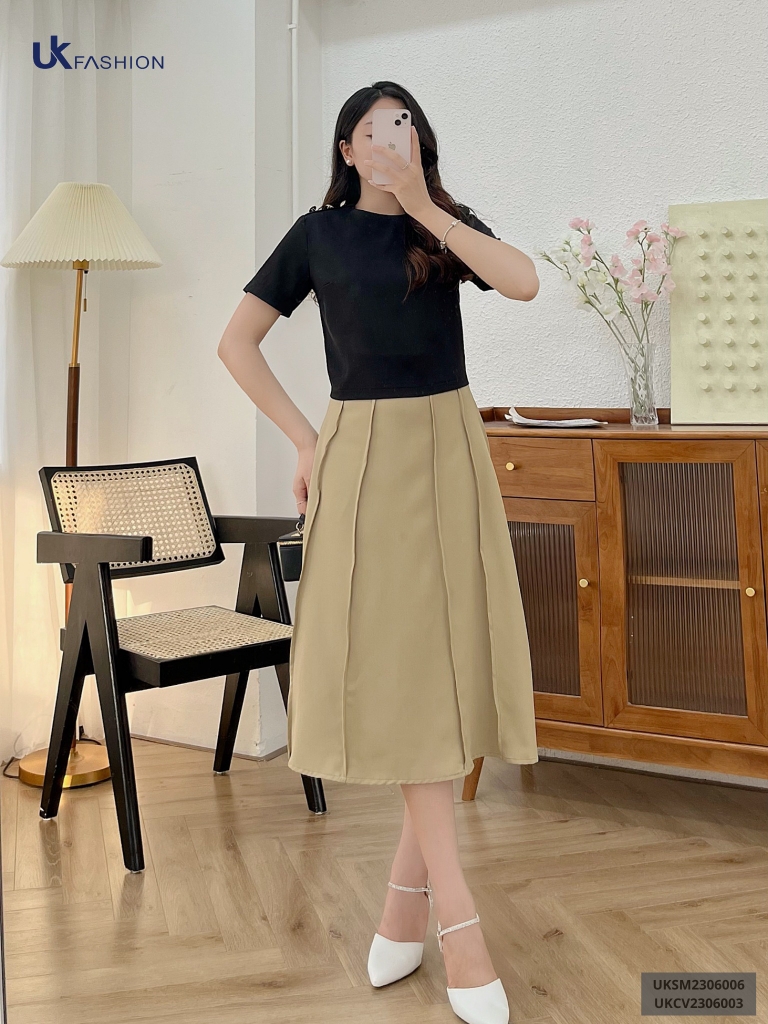Chân Váy Xòe Xếp UK Fashion Dễ mặc, Dễ Phối UKCV2306003