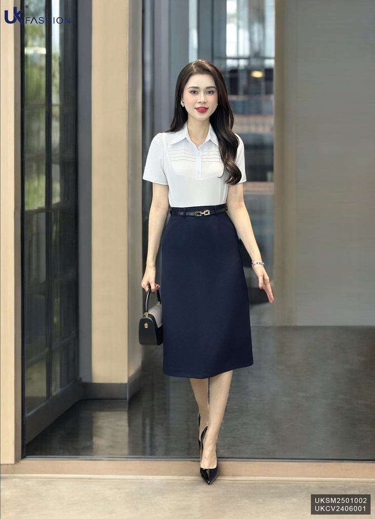 Áo Sơ Mi Mí Ngang Ngực, Nữ Tính Vải Mềm Mại UKSM2501002