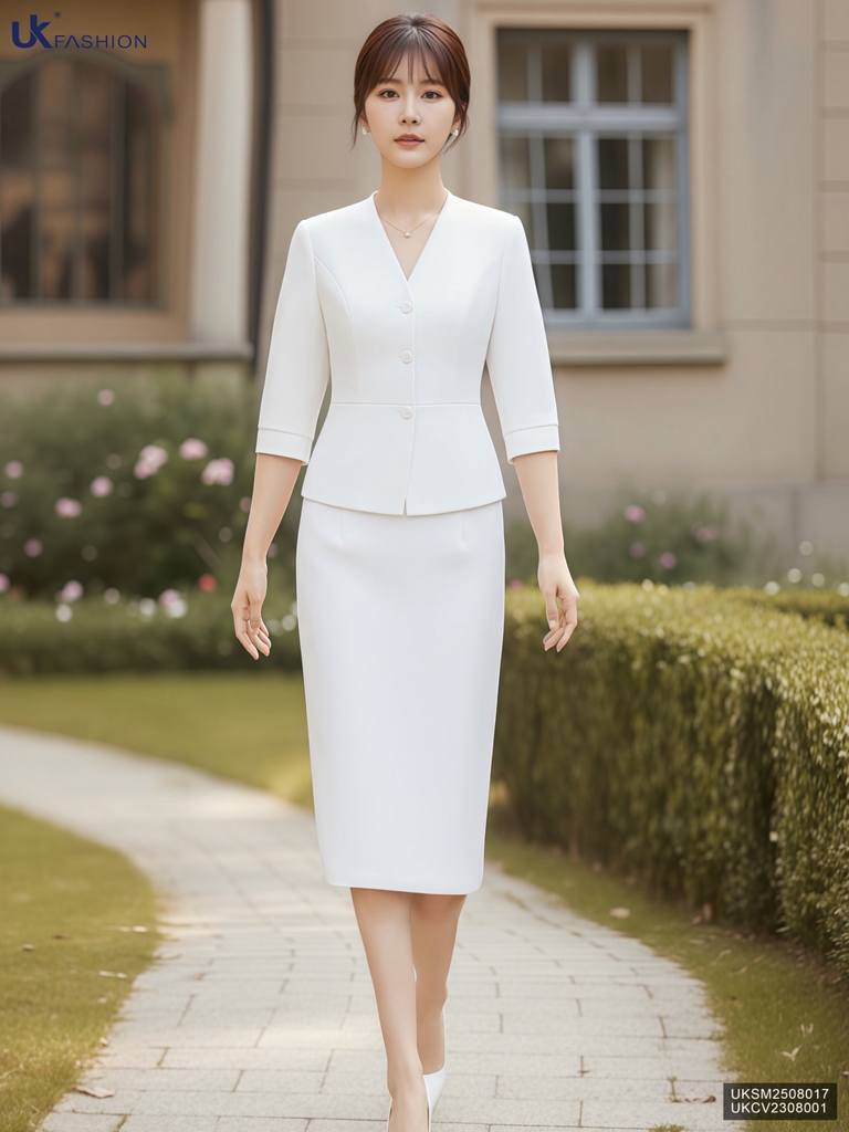 Kí giả cổ neo peplum sang chảnh UKSM2508017