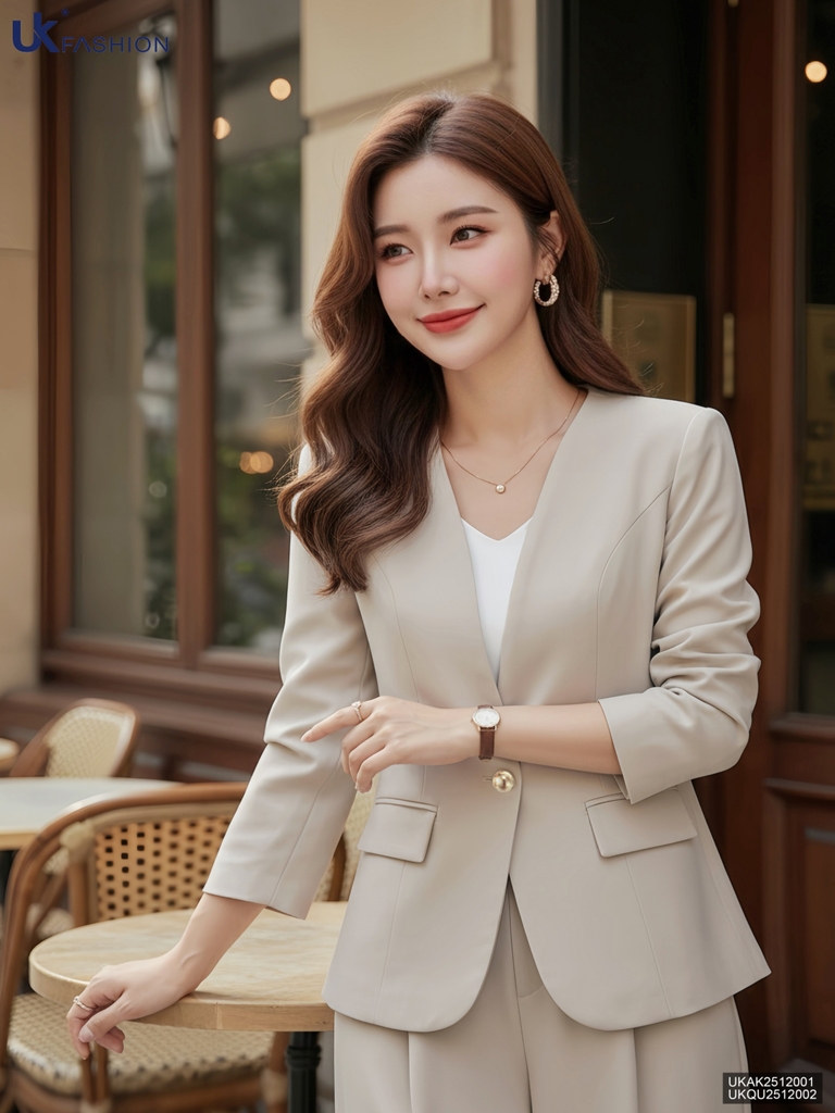 Áo khoác không cổ sang xịn UK UKAK2512001