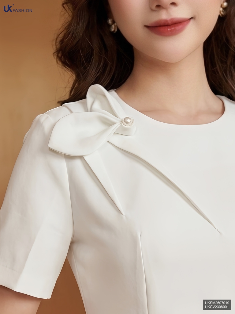 Sơ mi peplum vai xếp UKSM2607019 ( Áo rời không kèm các SP ghép set và PK khác )