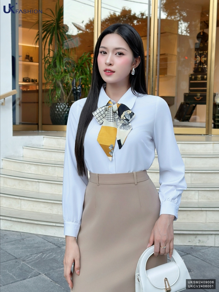 Sơ mi mí nẹp dài tay lịch sự, duyên dáng UKSM2409006