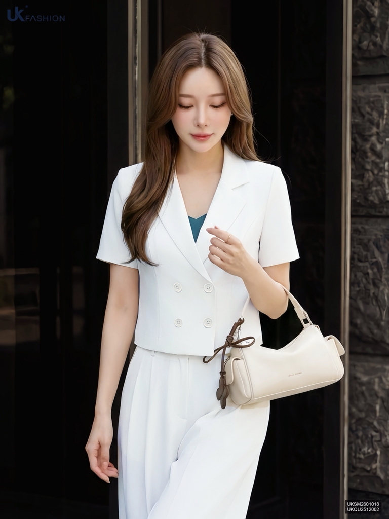 Kí giả giao cúc cộc tay UKSM2601018 ( Áo rời không kèm CV/QU/PK )
