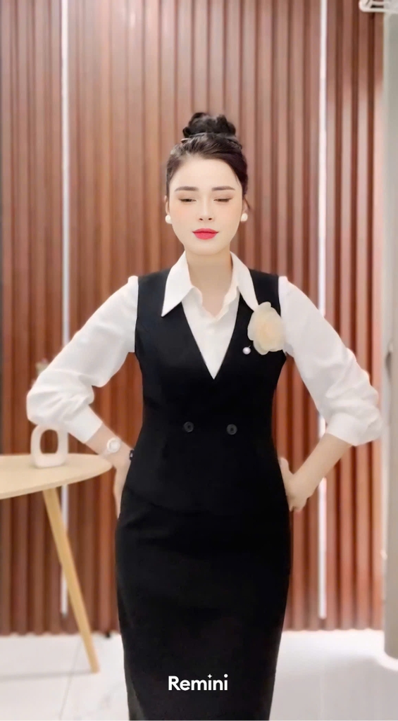 Áo gile peplum 2 cúc thanh lịch UKAK2407005