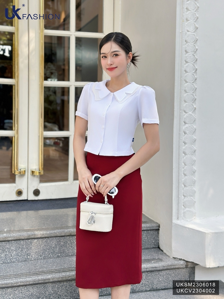 Áo Sơ Mi Cổ Kếp Ôm UK Fashion Xinh Đẹp, Nữ Tính UKSM2306018