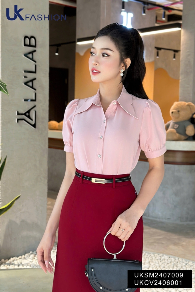 Áo Sơ Mi Tay Lỡ Cổ Đức Kiểu UK Fashion Thanh Lịch, Nữ Tính Vải Mềm Mịn UKSM2407009