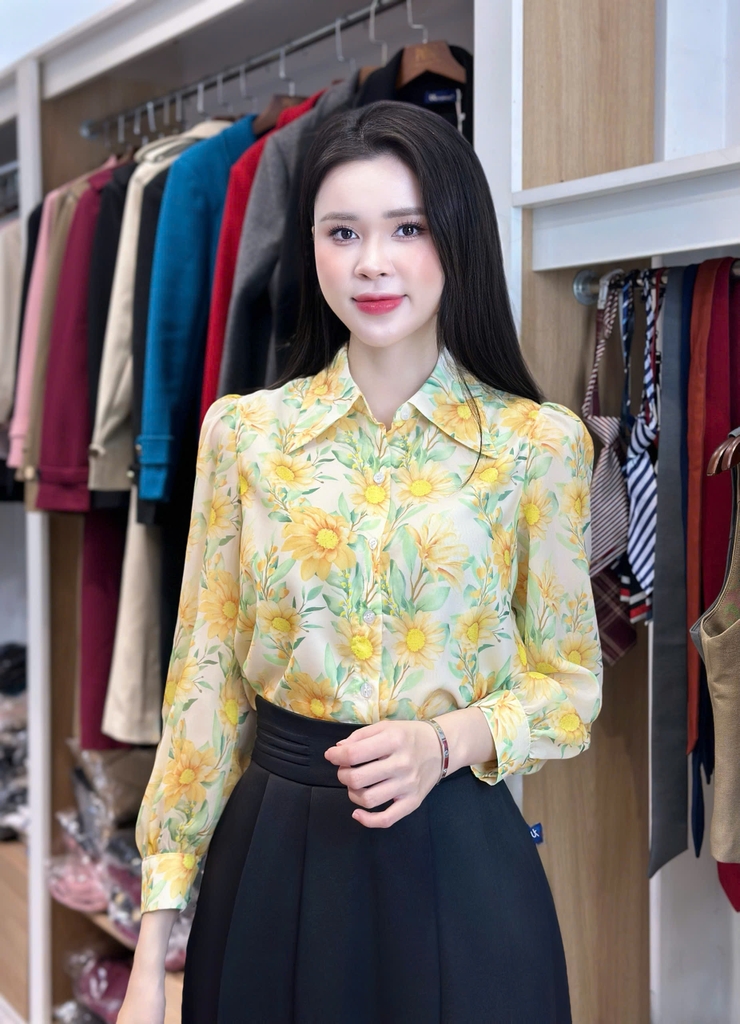 Sơ mi hoa cổ đức màu sắc xinh xắn và mát mẻ chào hè UKSM2502012