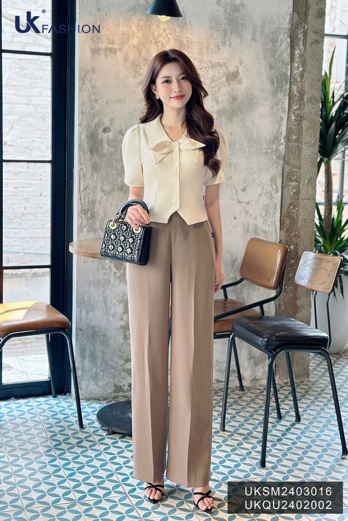 UK Fashion Quần Ống Suông Thoải Mái, Che Khuyết Điểm UKQU2402002