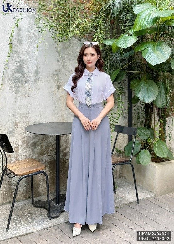 UK Fashion Quần Ống Suông Thoải Mái, Che Khuyết Điểm UKQU2402002